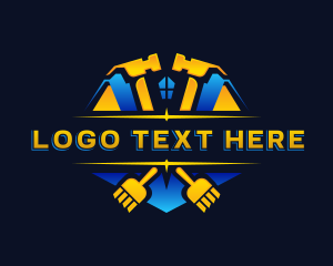 Tool - Hammer Carpentry Construction logo design