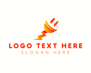 Ligtning - Plug Volt Electricity logo design