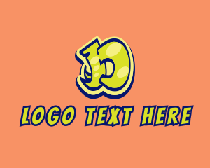 Illustrator - Wildstyle Graffiti Letter D logo design