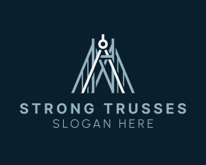 Trusses - Compass Bridge Construction logo design