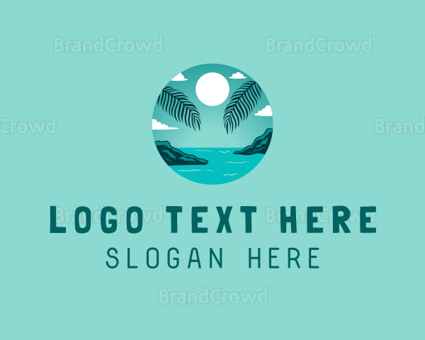 Cozy Summer Beach Palm Tree Logo