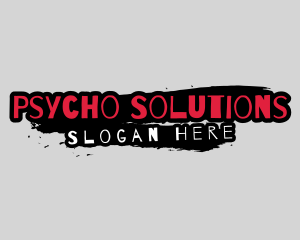 Psycho - Scary Horror Brush logo design