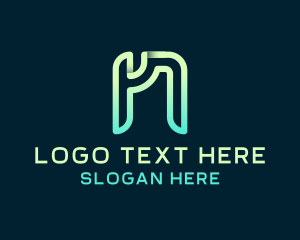 Ribbon - Gradient Minimalist Ribbon Letter N logo design