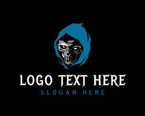 Halloween - Dark Skull Reaper logo design