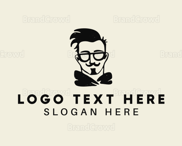 Hipster Fashion Man Logo