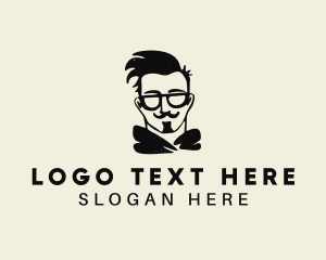 Hipster Fashion Man  Logo