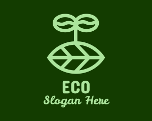 Organic Leaf Sprout logo design