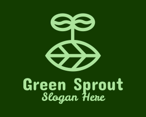 Organic Leaf Sprout logo design