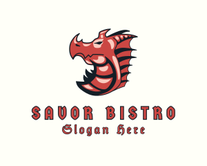 Red Dragon Mythical Creature Logo