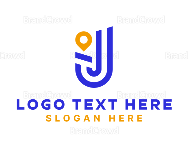Location Pin Letter J Logo