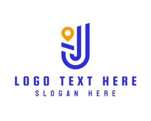 Pin - Location Pin Letter J logo design