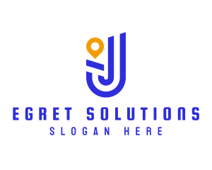 Location Pin Letter J logo design