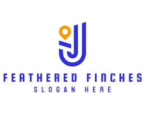 Location Pin Letter J logo design