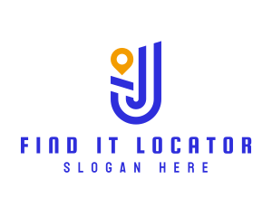 Locator - Location Pin Letter J logo design