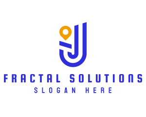 Location Pin Letter J logo design