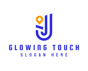 Location Pin Letter J logo design