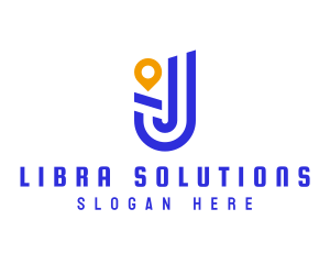 Location Pin Letter J logo design