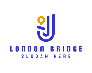 Location Pin Letter J logo design