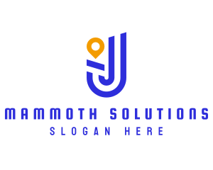 Location Pin Letter J logo design