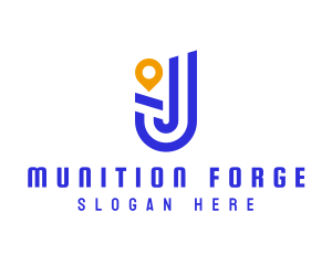 Location Pin Letter J logo design