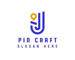 Pin - Location Pin Letter J logo design