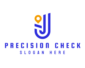 Location Pin Letter J logo design