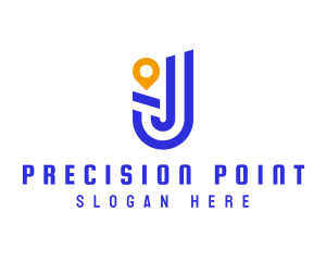 Location Pin Letter J logo design