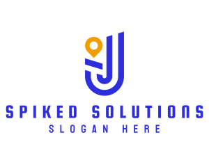 Location Pin Letter J logo design