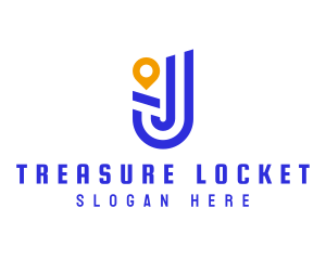 Location Pin Letter J logo design