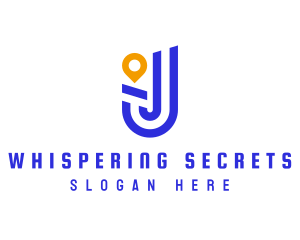 Location Pin Letter J logo design