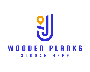 Location Pin Letter J logo design