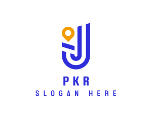 Location Pin Letter J logo design