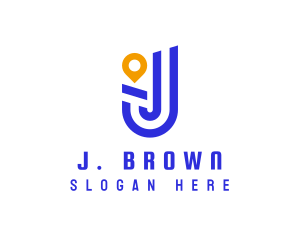 Location Pin Letter J logo design