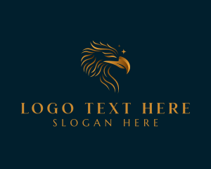 Falcon - Luxurious Golden Eagle logo design