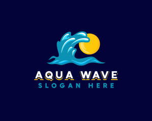 Sun Wave Ocean logo design