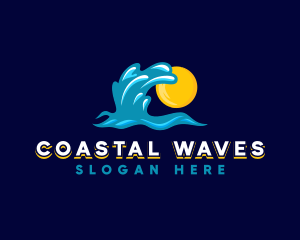 Sun Wave Ocean logo design