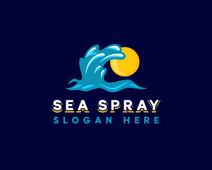 Sun Wave Ocean logo design