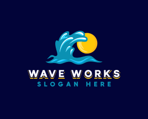 Sun Wave Ocean logo design