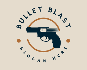 Gunshot - Pistol Firing Emblem logo design