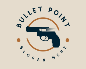 Firearm - Pistol Firing Emblem logo design