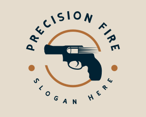 Pistol Firing Emblem logo design