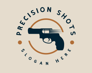 Marksmanship - Pistol Firing Emblem logo design