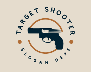 Shooter - Pistol Firing Emblem logo design