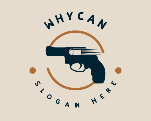 Heavy Weapon - Pistol Firing Emblem logo design