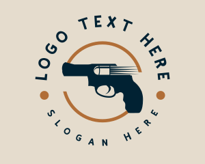 Gunman - Pistol Firing Emblem logo design