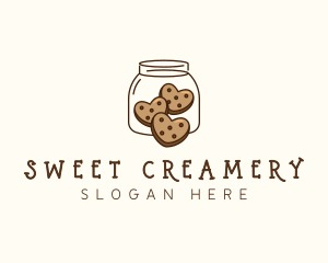 Cookie Heart Jar logo design