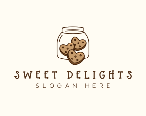 Cookie Heart Jar logo design