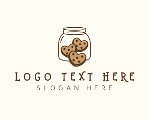 Biscuit - Cookie Heart Jar logo design