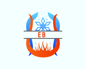 Cooling - Snowflake Cooling Fire Heating logo design