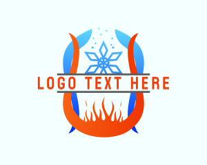 Snow - Snowflake Cooling Fire Heating logo design